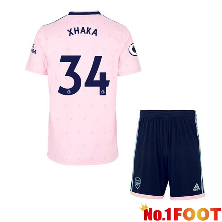 Arsenal (XHAKA 34) Kids Football Jersey Away Pink 2022/2023