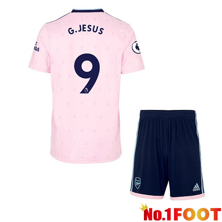 Arsenal (G.JESUS 9) Kids Football Jersey Away Pink 2022/2023