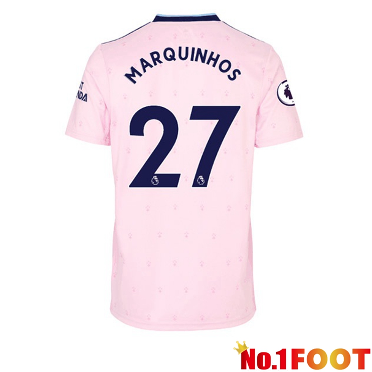 Arsenal (MARQUINHOS 27) Football Jersey Away Pink 2022/2023