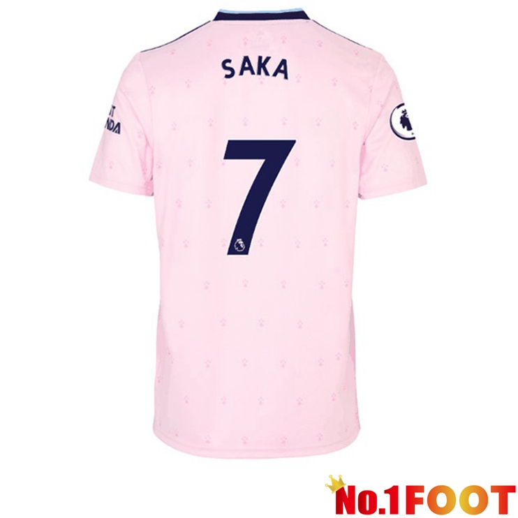 Arsenal (SAKA 7) Football Jersey Away Pink 2022/2023