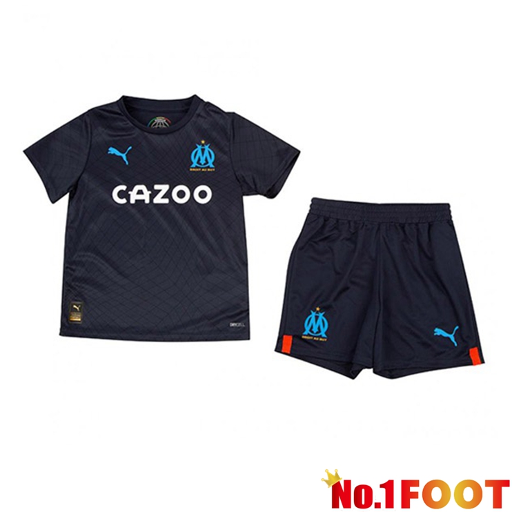 Marseille OM Kids Football Jersey Away Black 2022/2023