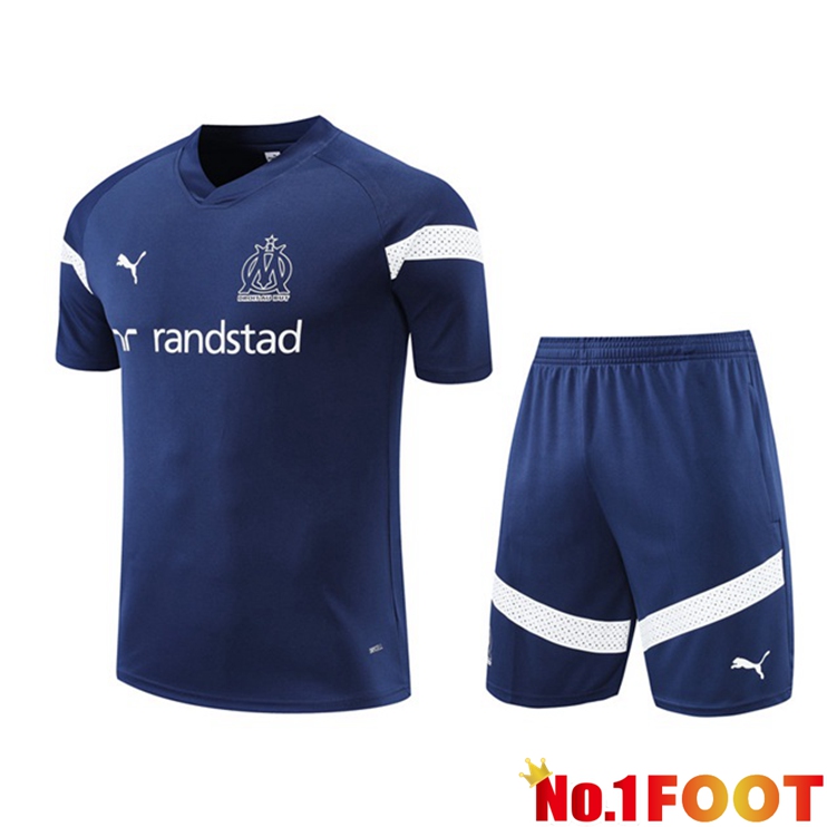 Marseille OM Training T Shirt + Shorts Royal Blue 2022/2023