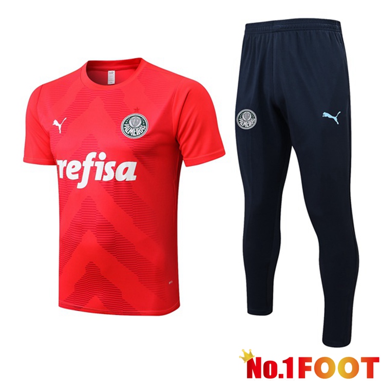 Palmeiras Training T Shirt + Pants Red 2022/2023