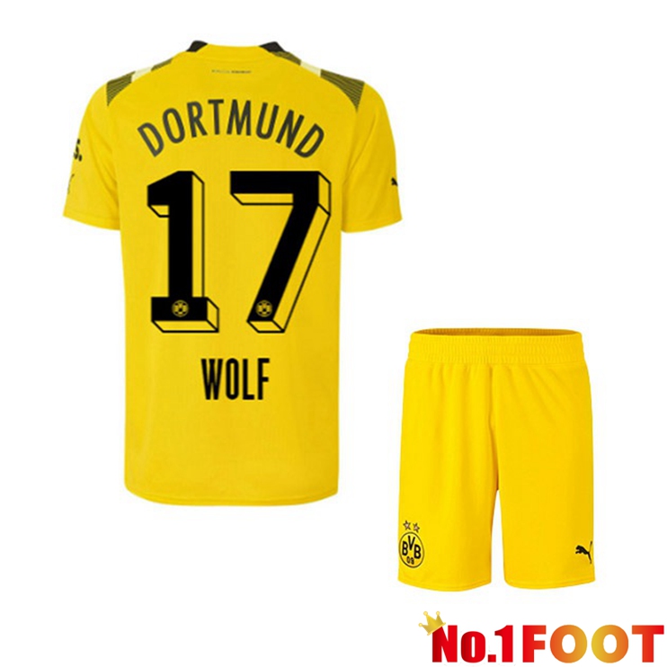 Dortmund BVB (Wolf 17) Kids Football Jersey cup Yellow 2022/2023