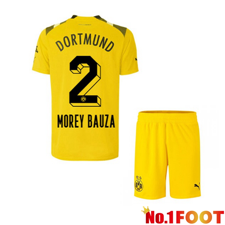 Dortmund BVB (Morey Bauza 2) Kids Football Jersey cup Yellow 2022/2023