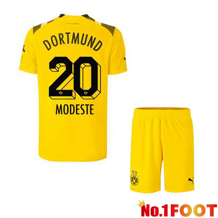 Dortmund BVB (Modeste 20) Kids Football Jersey cup Yellow 2022/2023