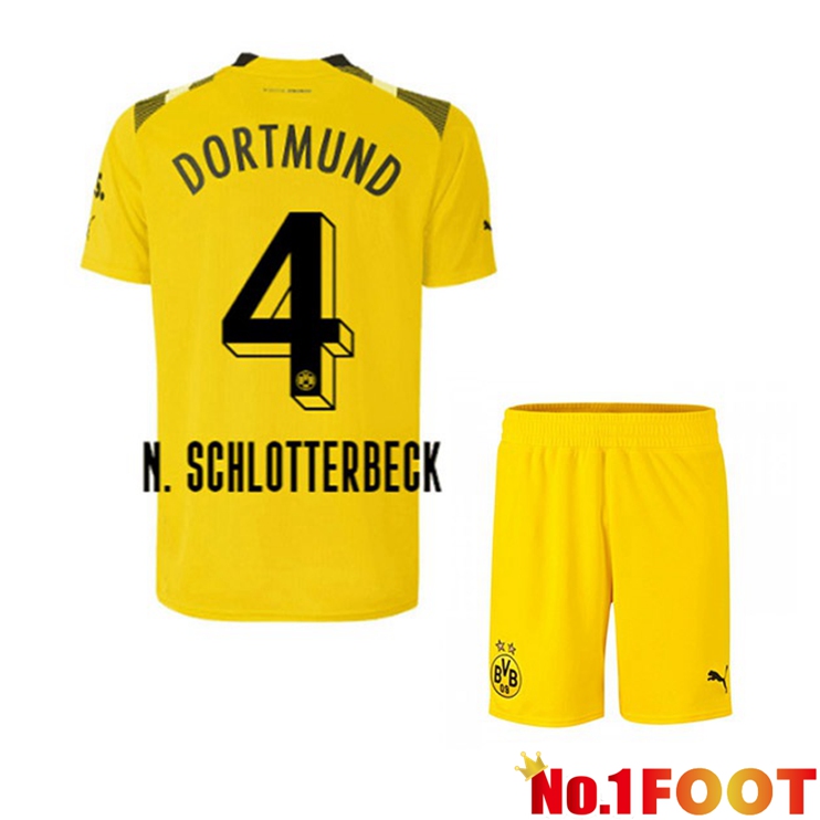 Dortmund BVB (N. Schlotterbeck 4) Kids Football Jersey cup Yellow 2022/2023