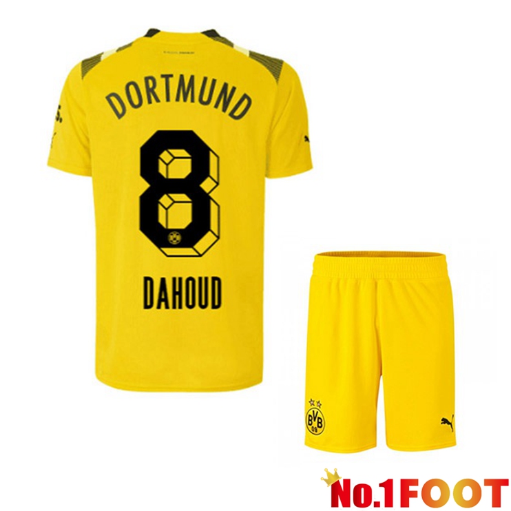 Dortmund BVB (Dahoud 8) Kids Football Jersey cup Yellow 2022/2023