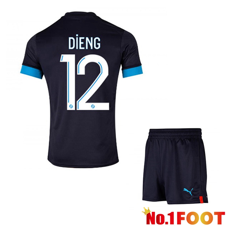 Marseille OM (DIENG 12) Kids Football Jersey Away Black 2022/203