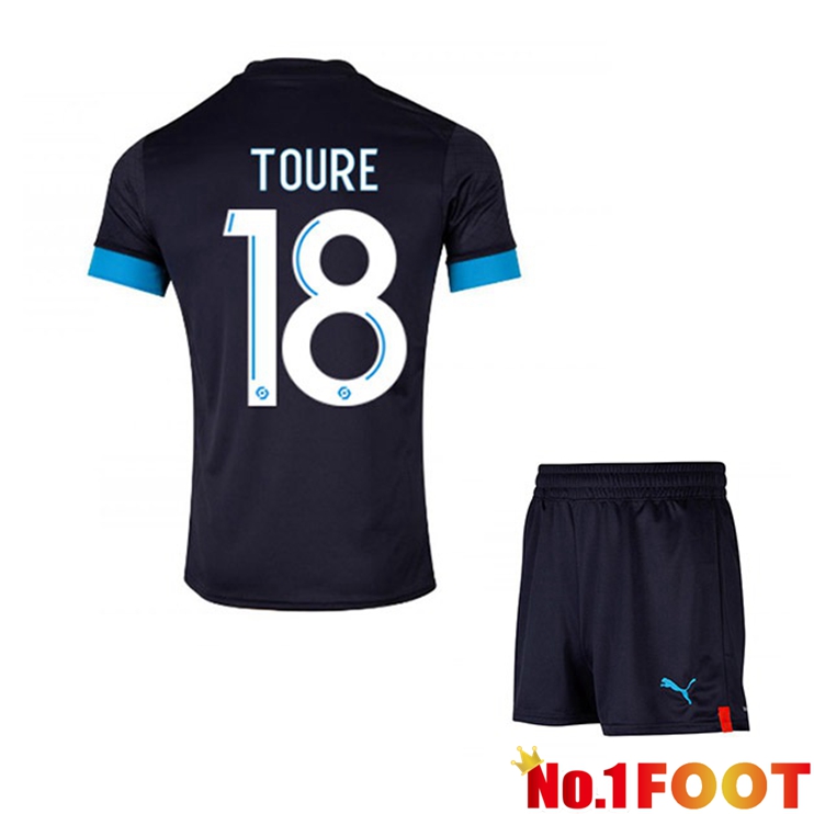 Marseille OM (TOURE 18) Kids Football Jersey Away Black 2022/2023