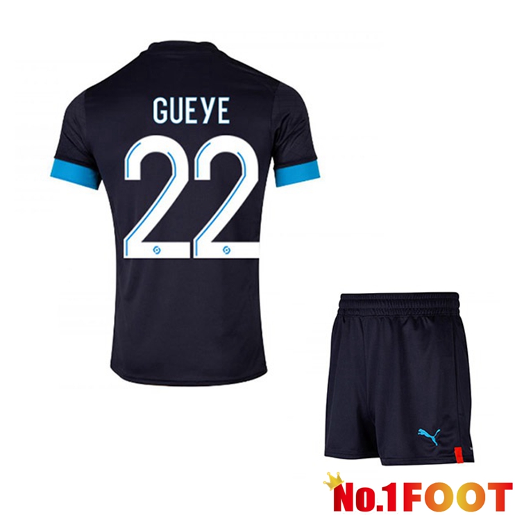 Marseille OM (GUEYE 22) Kids Football Jersey Away Black 2022/2023