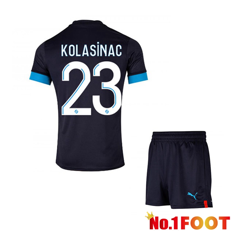 Marseille OM (KOLASINAC 23) Kids Football Jersey Away Black 2022/2023