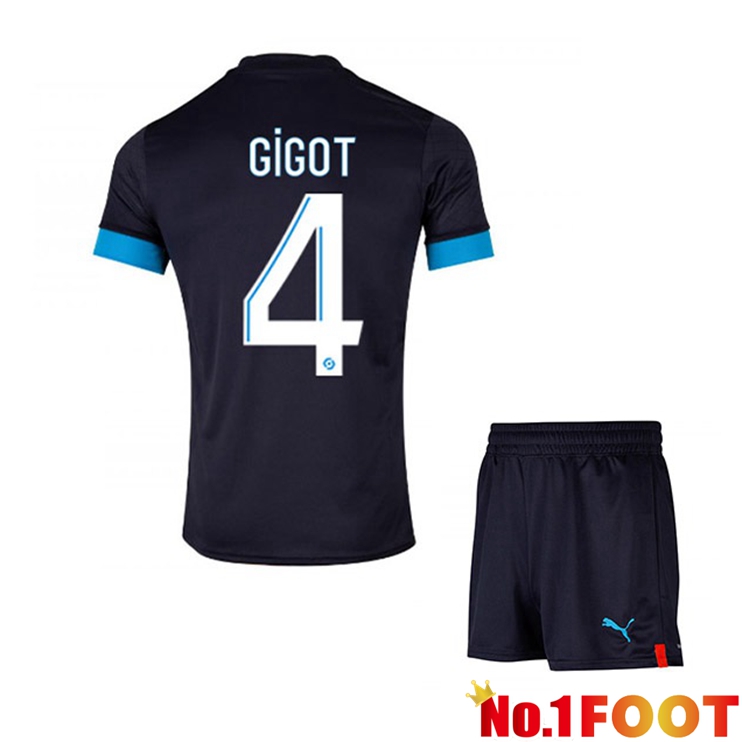 Marseille OM (GIGOT 4)Kids Football Jersey Away Black 2022/2023