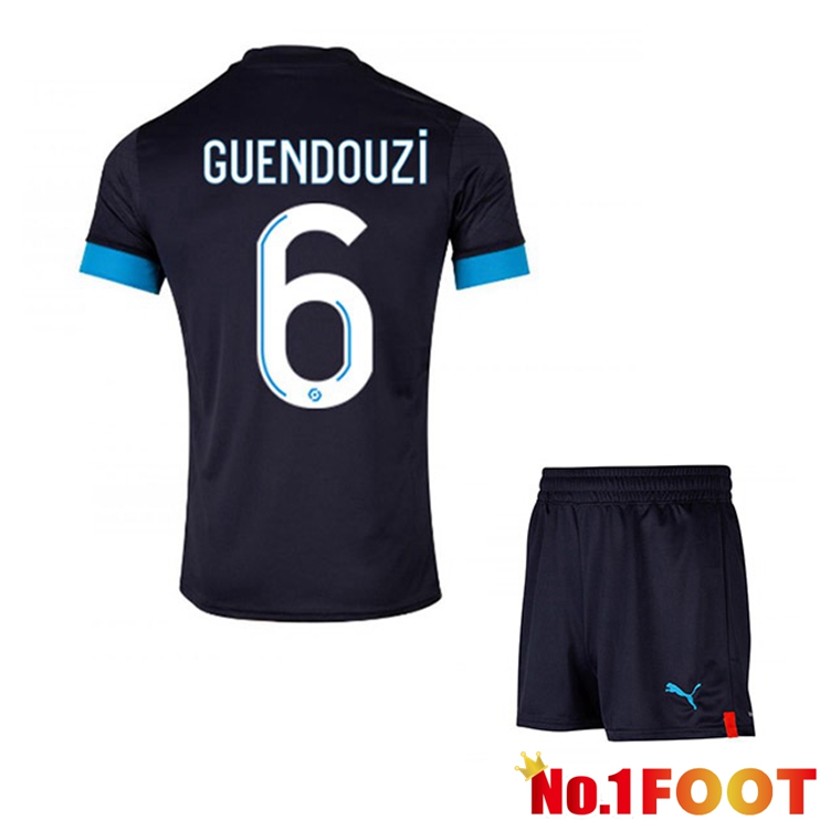 Marseille OM (GUENDOUZI 6) Kids Football Jersey Away Black 2022/2023