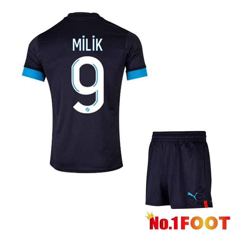 Marseille OM (MILIK 9) Kids Football Jersey Away Black 2022/2023