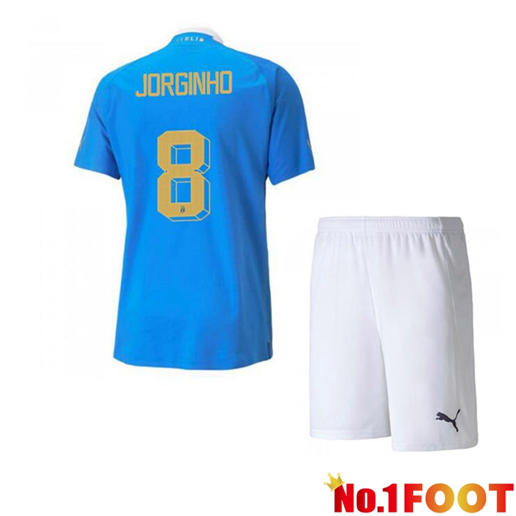 Italy（Jorginho 8）Kids Football Jersey Home Blue 2022/2023