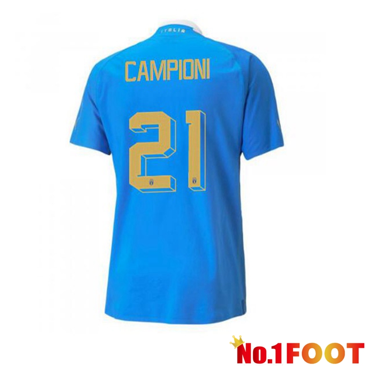 Italy（Campioni 21）Football Jersey Home Blue 2022/2023