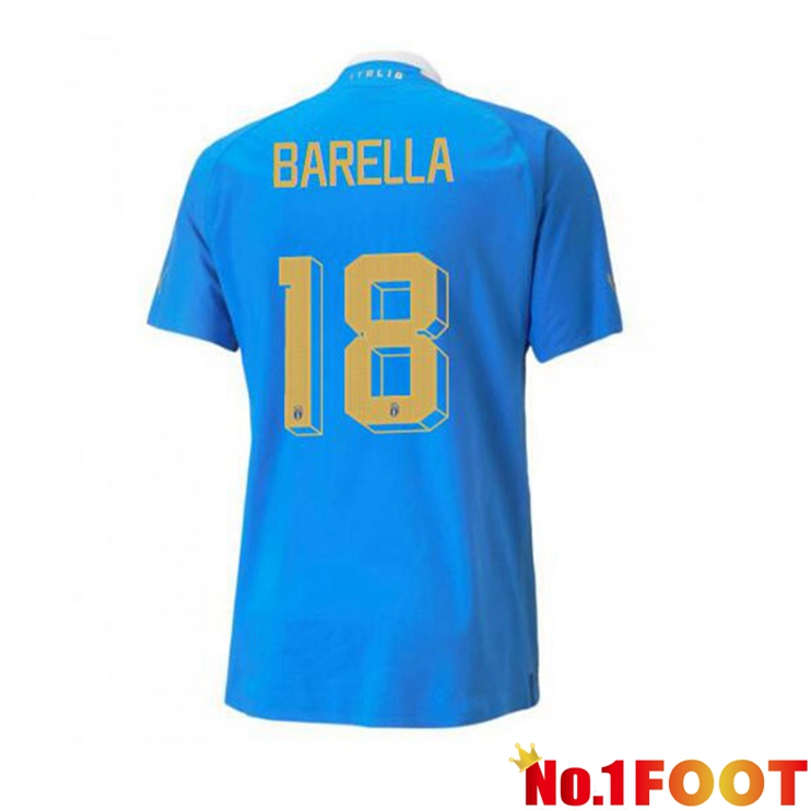 Italy（Barella 18）Football Jersey Home Blue 2022/2023