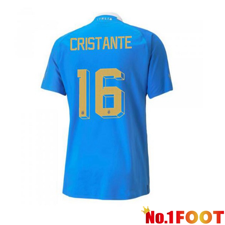 Italy（Cristante 16）Football Jersey Home Blue 2022/2023