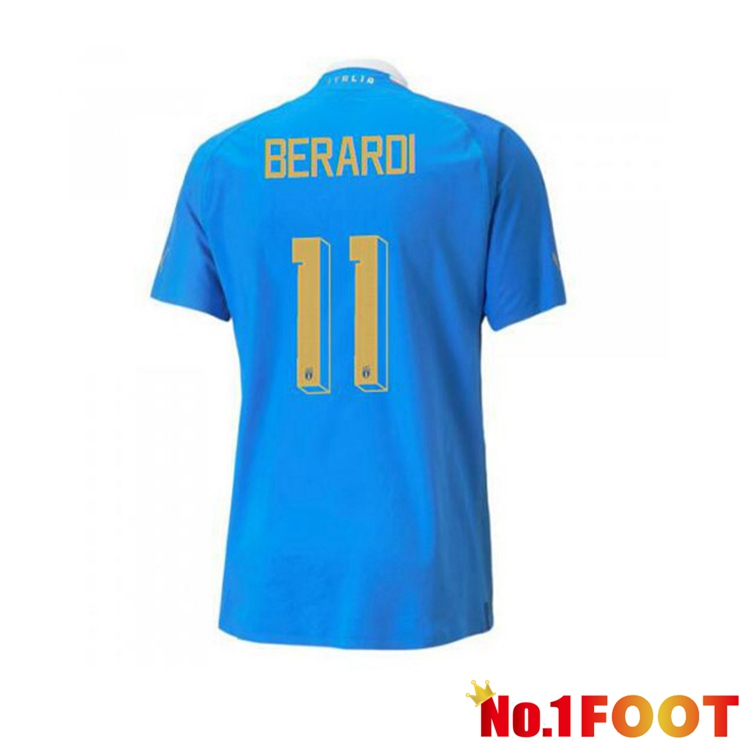 Italy（Berardi 11）Football Jersey Home Blue 2022/2023