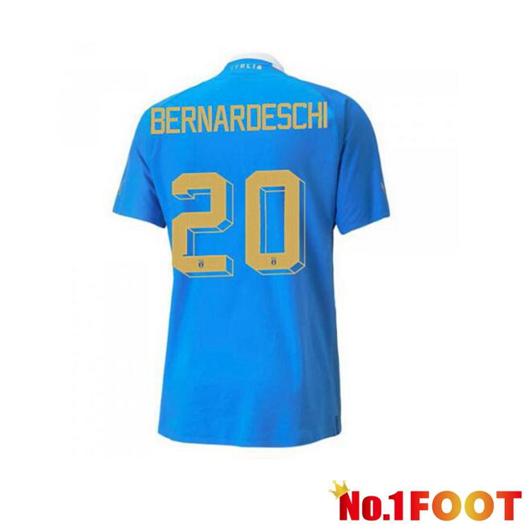 Italy（Bernardeschi 20）Football Jersey Home Blue 2022/2023