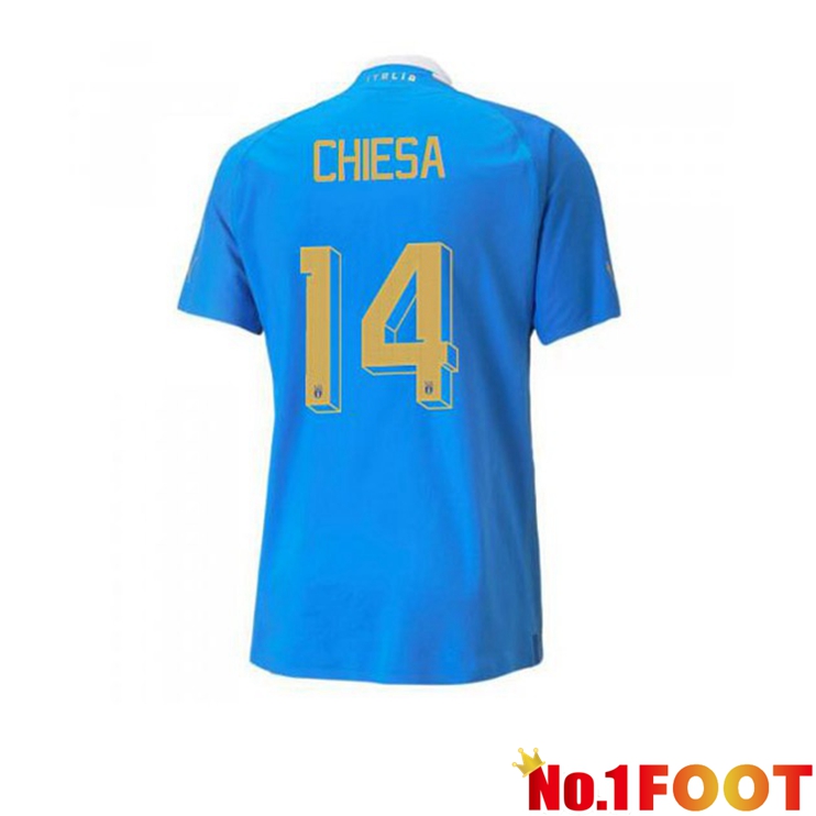 Italy（Chiesa 14）Football Jersey Home Blue 2022/2023