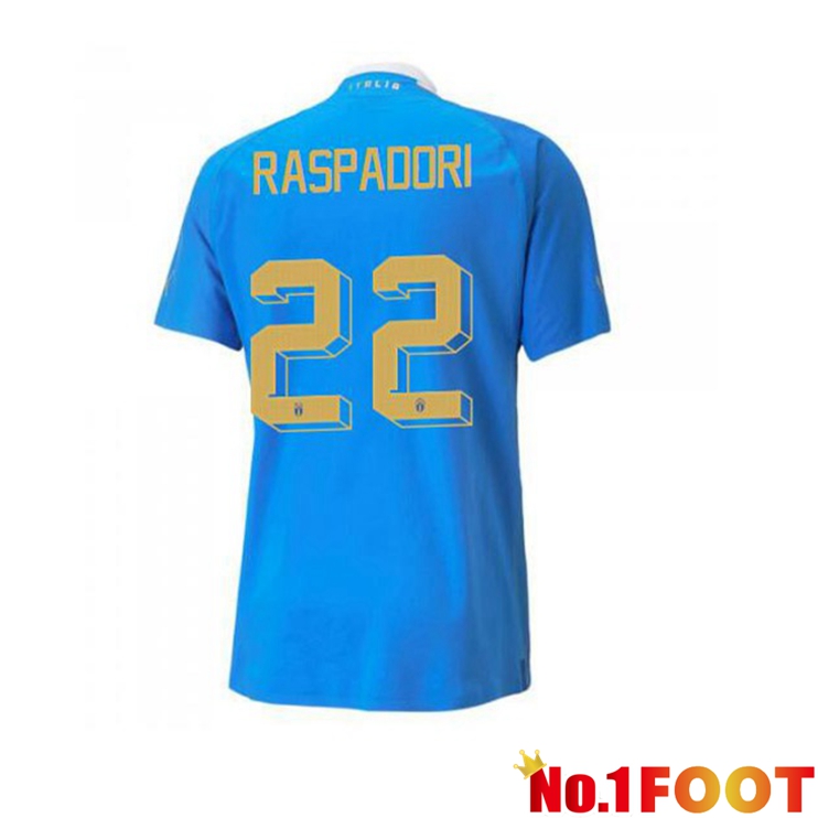 Italy（Raspadori 22）Football Jersey Home Blue 2022/2023