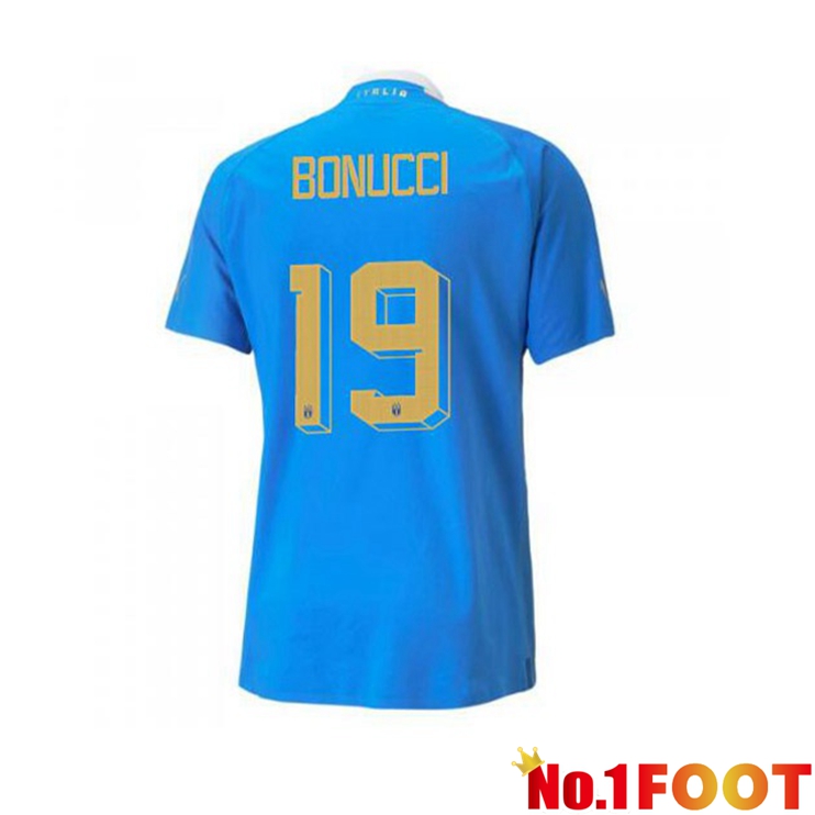 Italy（Bonucci 19）Football Jersey Home Blue 2022/2023