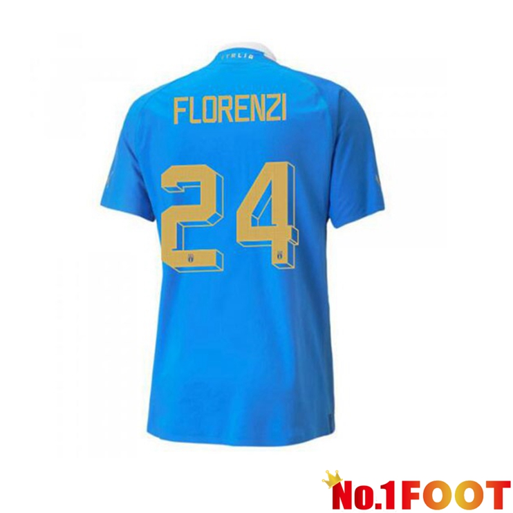 Italy（Florenzi 24）Football Jersey Home Blue 2022/2023