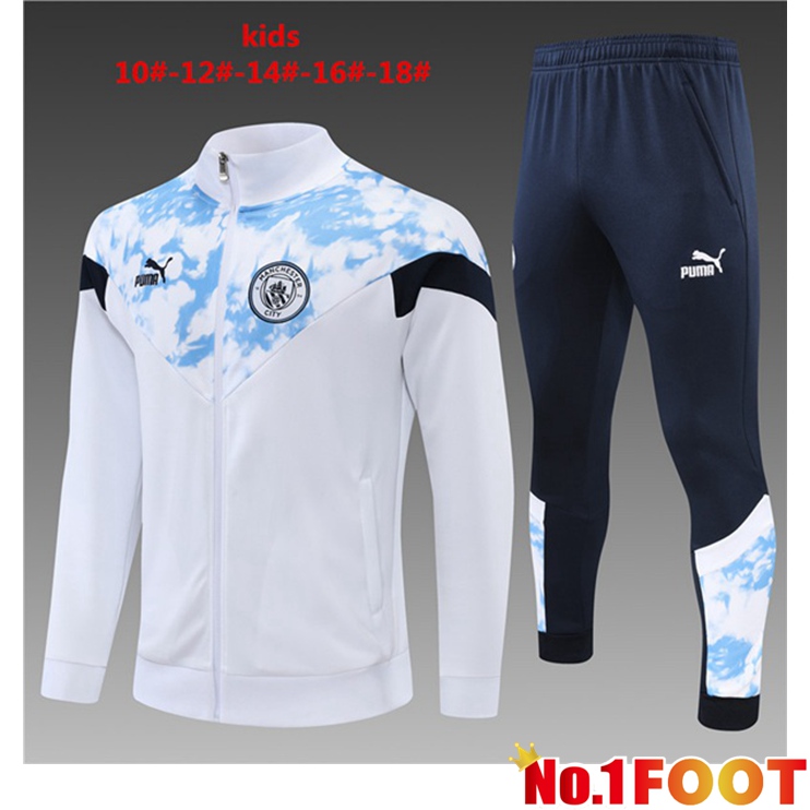 Manchester City Kids Training Jacket Suit White 2022/2023