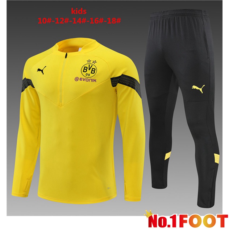 Dortmund BVB Kids Training Tracksuit Suit Yellow 2022/2023