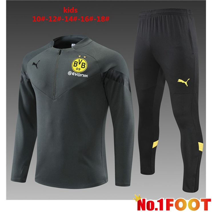 Dortmund BVB Kids Training Tracksuit Suit Grey 2022/2023