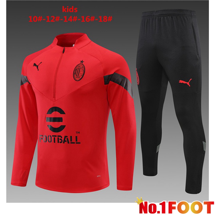 AC Milan Kids Training Tracksuit Suit Red 2022/2023