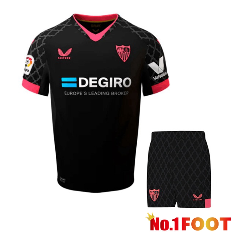 Sevilla FC Kids Football Jersey Third Black 2022/2023