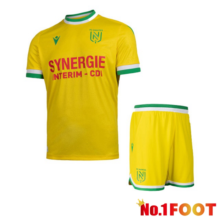 FC Nantes Kids Football Jersey Home Yellow 2022/2023