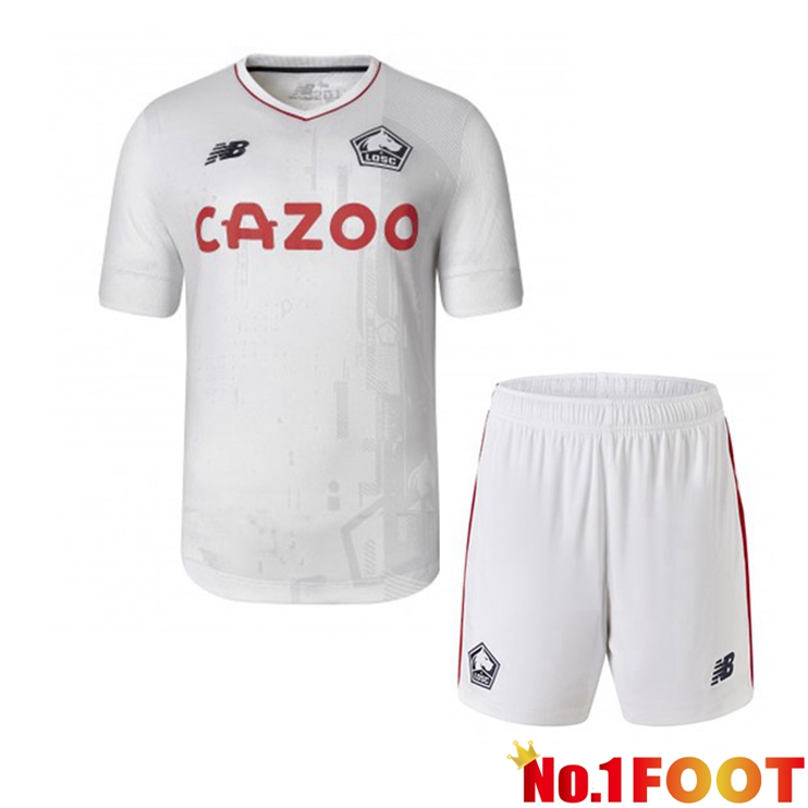 Lille OSC Kids Football Jersey Away White 2022/2023