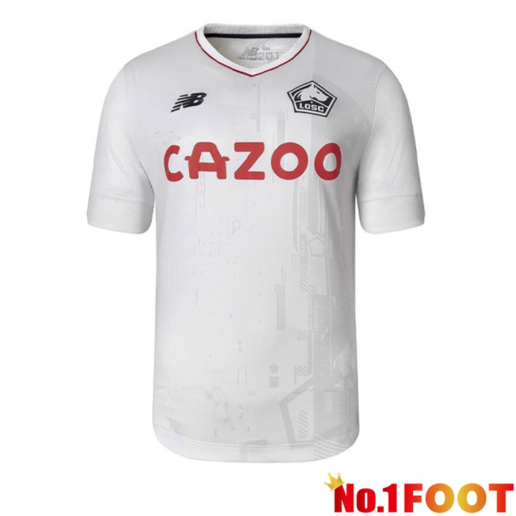 Lille OSC Football Jersey Away White 2022/2023