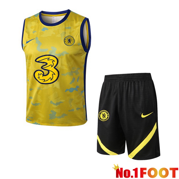 FC Chelsea Football Vest + Shorts Yellow 2022/2023