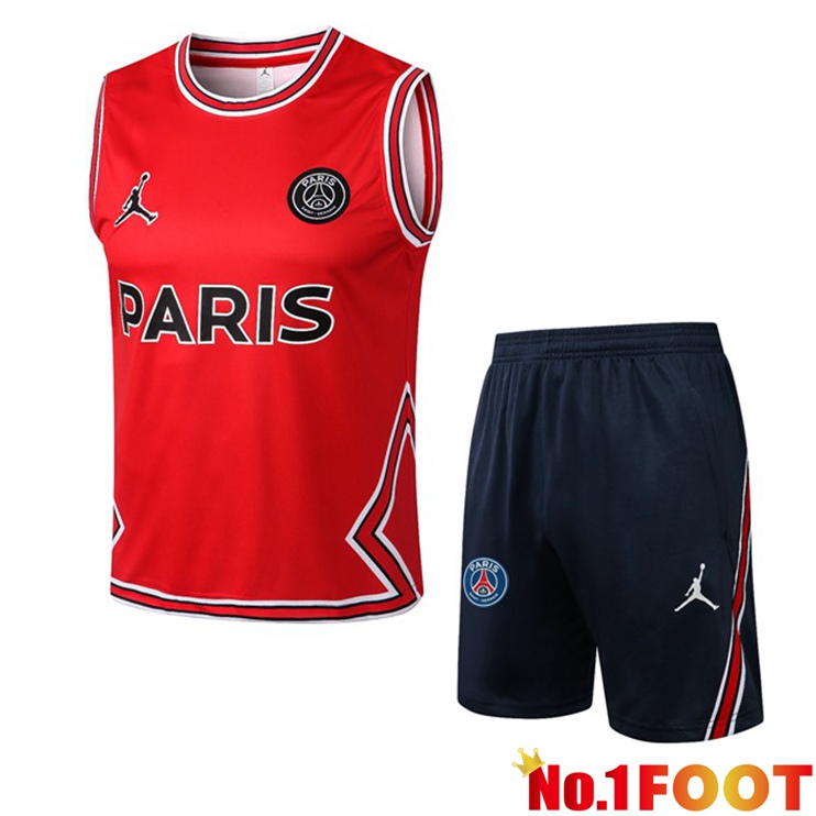 Paris PSG Football Vest + Shorts Red 2022/2023