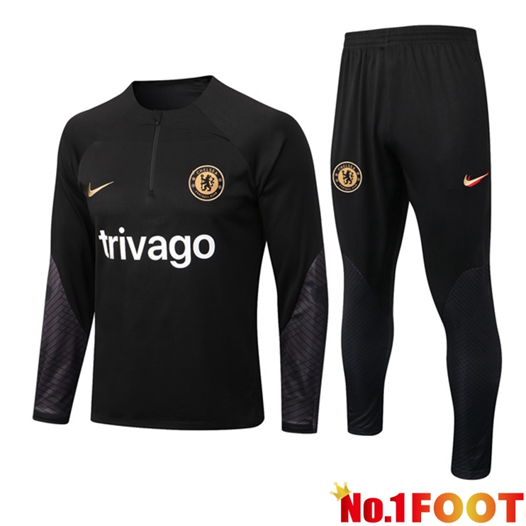 FC Chelsea Training Tracksuit Suit Black 2022/2023