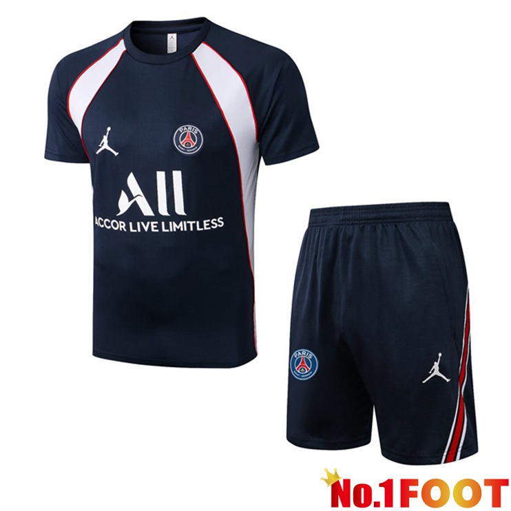 Paris PSG Training T Shirt + Shorts Black 2022/2023