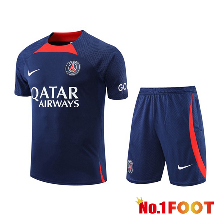 Paris PSG Training T Shirt + Shorts Royal Blue 2022/2023