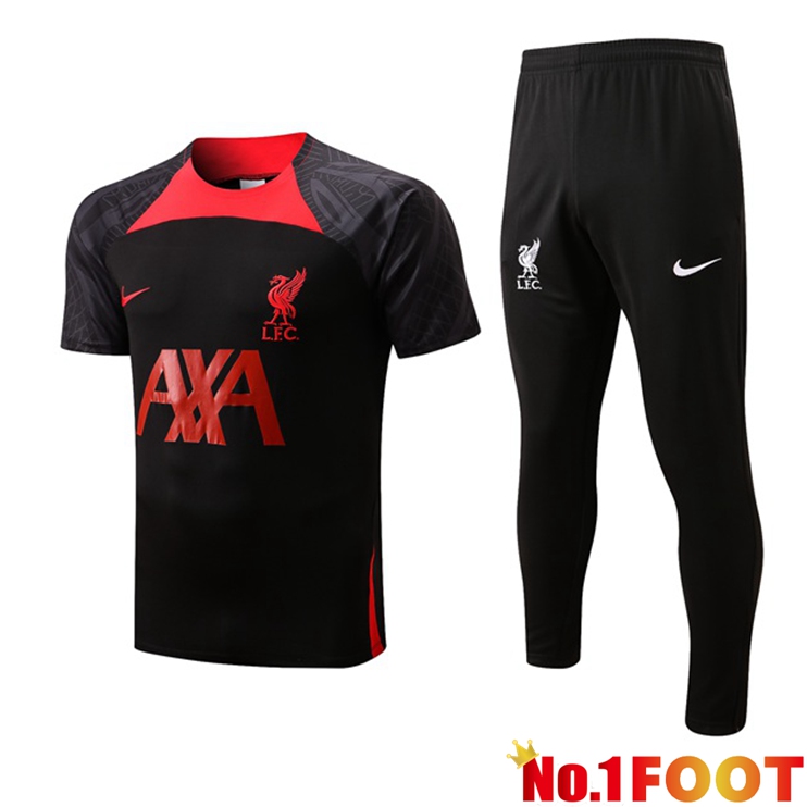 FC Liverpool Training T Shirt + Pants Black 2022/2023