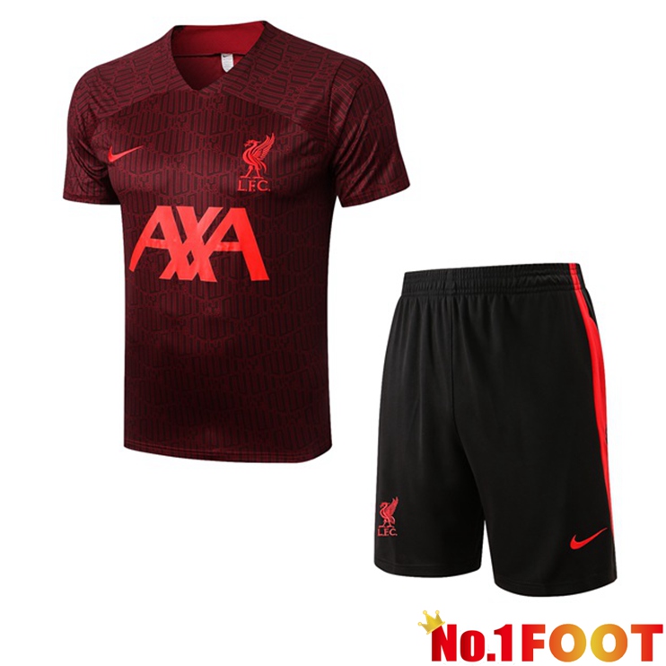 FC Liverpool Training T Shirt + Shorts Red 2022/2023