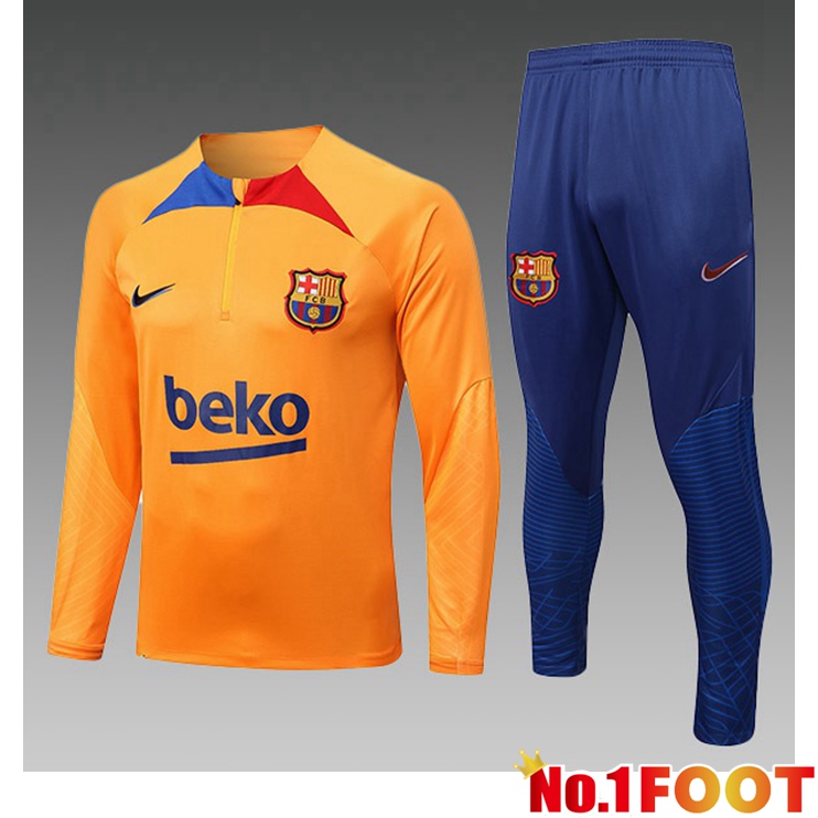 FC Barcelona Kids Training Tracksuit Suit Orange 2022/2023