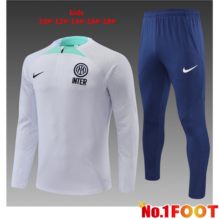 Inter Milan Kids Training Tracksuit Suit White 2022/2023