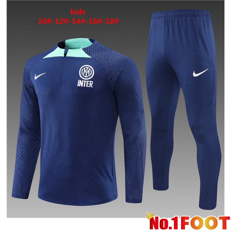 Inter Milan Kids Training Tracksuit Suit Blue 2022/2023