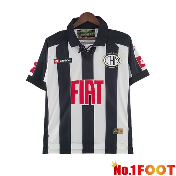 Atletico Mineiro Retro Football Jersey Home Black White 2008