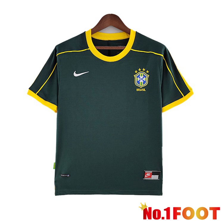 Brazil Football Jersey Goalkeeper Retro Green 1998