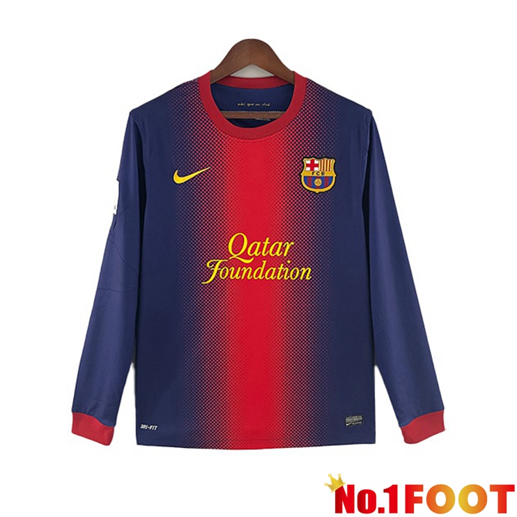 Barcelona long sleeve Football Jersey Home Retro Purple Red 2012-2013